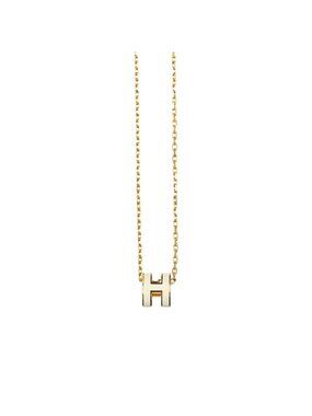 Hermes Mini Pop H Necklace White Gold